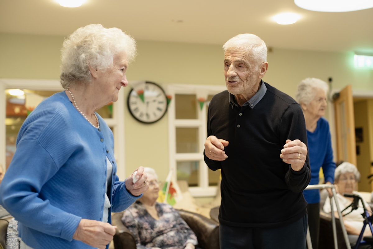 Care worker assisting a client at home
